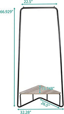 EAST BANK DESIGNS CORNER GARMENT RACK MATTE BLACK WOOD GRAIN LAMINATE TOP - Like New