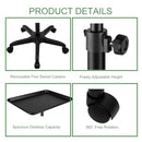 DAMGOLOZA Salon Tray Cart on Wheels Height Adjustable Trolley Cart - Black - Brand New