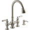 KOHLER CAPILANO 2-HANDLE BRIDGE FAUCET WITH SOAP DISPENSER - SILVER - Like New