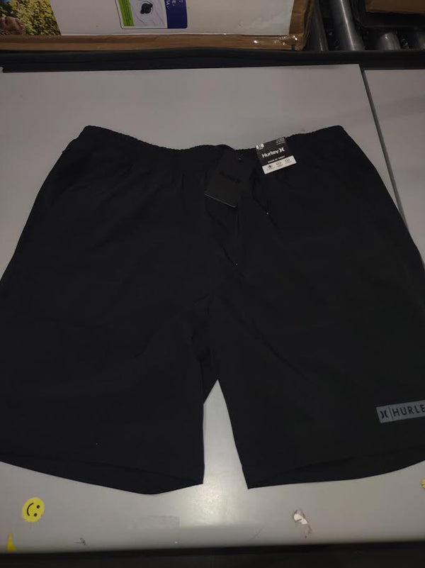 HURLEY WARMUP SHORT COLOR BLACK WITH A GRAY STRIPE - SIZE: MEN XL - BLACK - Brand New