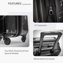 American Tourister Moonlight Hardside Expandable Luggage, Black Marble - Brand New