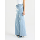 SOFIA BY SOFIA VERGARA MARGOT WIDE LEG HIGH RISE CARGO SIZE 4 - LIGHT INDIGO - Brand New