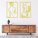 Gold Metal Wall Art Set of 2 Simple Wall Decor 18” X 12” Art Décor B0CBN8FHJ2 - Brand New