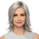 GABOR TOP PERFECT HAIR TOPPER 10" LONG CLIP IN GL 56-60 SUGARED SILVER - SILVER - Brand New