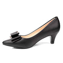 Sorliva Women Classic Bowknot Slip On Pumps Closed Pointed Toe Size: 40 - Black - Like New