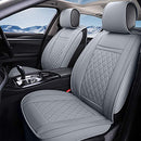 INCH EMPIRE Car Seat Cover-Water Proof Synthetic Leather Cushion Grey Grid Set - Brand New