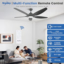 Newday 60" Ceiling Fan with Light Remote Control Dimmable DY1015-5B/60 - Black - Like New