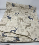 KATHY IRELAND 100% TURKISH COTTON FLANNEL DEER SHEET SET, SIZE : QUEEN - BEIGE - Like New