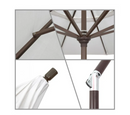 CALIFORNIA UMBRELLA PACIFIC TRAIL SERIES 9' PATIO UMBRELLA GRAY WHITE CABANA - Like New
