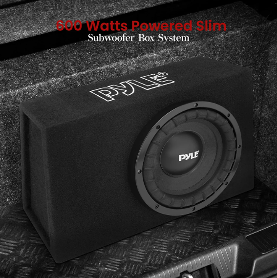 Pyle Slim Subwoofer Box System 600 Watts PSBS12 - Black Like New