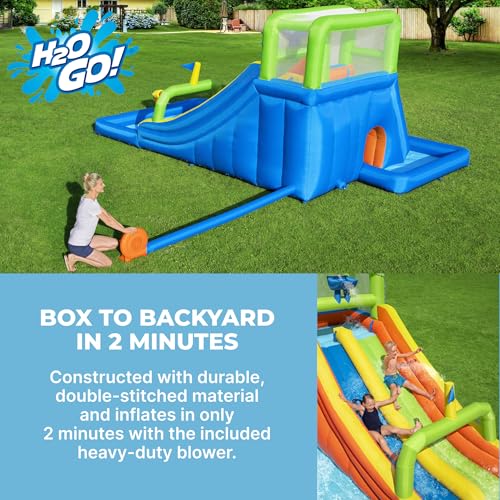 BESTWAY HTG H2OGO! 19'8" X 12'4" X 8'8" WILD TIDE MEGA WATER PARK (53368E) BLUE - Like New