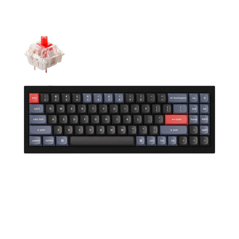 KEYCHRON Q7 QMK MECHANICAL GATERON G PRO RED SWITCHES - CARBON BLACK (B) - Like New