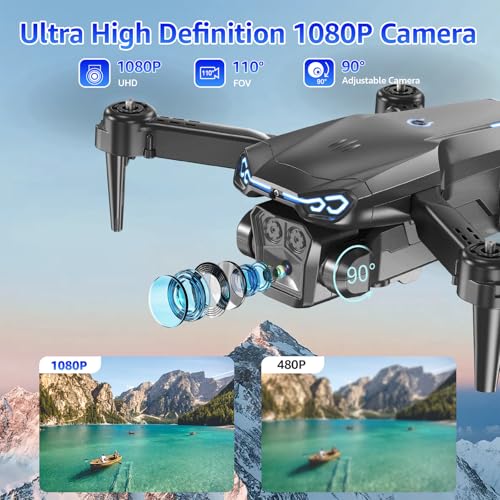 X-shop Drone with Camera 1080P HD FPV Mini Drones Altitude 3D Flips - BLACK Like New