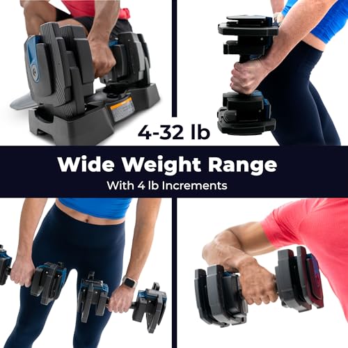 Teeter ProFlex 432 Adjustable Dumbbell Weight Set, 8 in 1 Free Weights 32lb - Like New