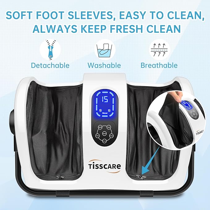 TISSCARE Shiatsu Foot Massager with Deep Kneading Heat Therapy - WHITE Like New