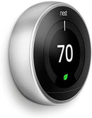 GOOGLE NEST LEARNING 3RD GEN THERMOSTAT ALEXA NEST LOGO - WHITE - Like New