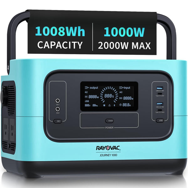 RAYOVAC PORTABLE POWER STATION JOURNEY 1000 1008WH LIFEPO4 545433WEB - BLACK - Like New