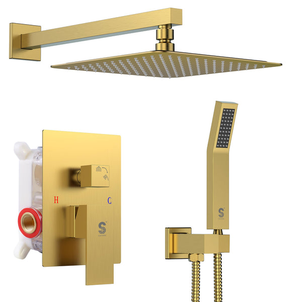 SR SUN RISE SR SUN RISE SHOWER FAUCETS SETS COMPLETE BRUSHED GOLD - Like New