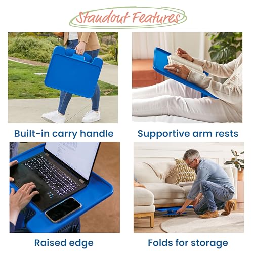 ECR4KIDS THE SURF FOLDING PORTABLE LAP DESK, LARGE FLEXIBLE SEATING BLUE - Like New