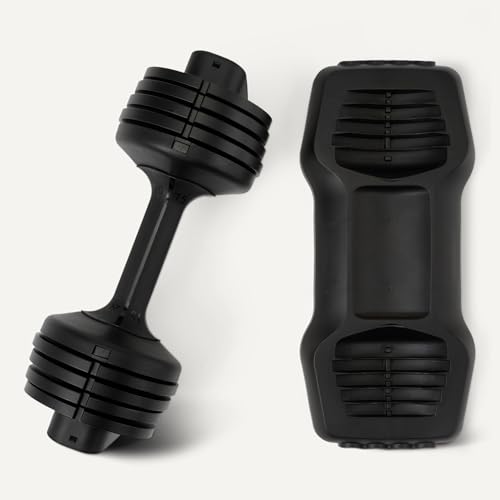 AMAZON BASICS ADJUSTABLE DUMBBELL, 25 LB - BLACK - Like New