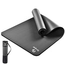 Gruper Thick Yoga Mat Non Slip Large Size 72" L x 32" W x 0.6" TH - Black - Like New