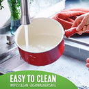 GreenLife Soft Grip Healthy Ceramic Nonstick Saucepan with Lid, 3QT, Red - Brand New