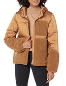 AMAZON ESSENTIALS WOMENS FULL-ZIP SHERPA FLEECE HOODED PUFFER JACKET - SIZE: S - Like New