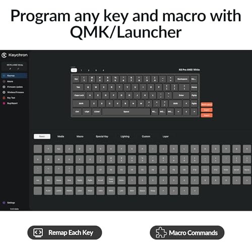 KEYCHRON K6 PRO WIRELESS MECHANICAL KEYBOARD QMK/LAUNCHER MAC/WIN/LINUX - BLACK - Like New