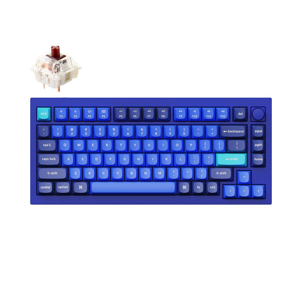 KEYCHRON Q1 QMK CUSTOM MECHANICAL KEYBOARD - VERSION 2 - NAVY BLUE - Like New