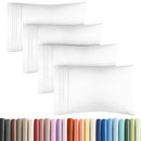 CGK UNLIMITED QUEEN PILLOW CASES, SET OF 4 HOTEL QUALITY COVERS - WHITE - Brand New