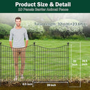 CLEASO 10 PANELS DECORATIVE GARDEN FENCE WITH GATE, 32" X 23.6 FT - BLACK - Like New
