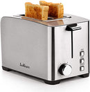 Toaster 2 Slice Long Slot, LauKingdom Auto Pop-Up Stainless Steel 1.57" Wide - Brand New