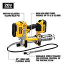DEWALT 20V MAX GREASE GUN, CORDLESS 42” LONG HOSE 10,000 PSI  DCGG571M1 - YELLOW - Like New