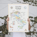 WINE MAP OF ITALY - Premium Gift for Wine Lovers, 20’’x28’’, B09NBZJ1DV - NEW - Brand New