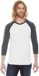 BB453W American Apparel Unisex 3/4-Sleeve Raglan T-Shirt New