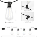 Brightever 180FT Outdoor String Lights 94 Bulbs, Waterproof Patio Lights - Brand New