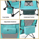 ARROWHEAD OUTDOOR 2-PACK LOW SEATING + 20° RECLINING FOLDING - LIGHT BLUE - Like New