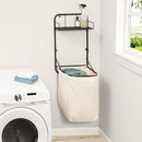 Collapsible Wall-Mounted Clothes Hamper Canvas Bag Metal Shelf Black B0D7J6DGP4 - Brand New