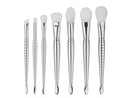 LA SANTE 7-PIECE SET: DESIGNER MAKEUP BRUSHES - SILVER - Like New
