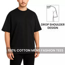 BLU ROCK MEN'S OVERSIZED COTTON CREW NECK SHORT SLEEVE TEE - 2XL - BLACK - Brand New