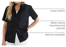 DOCKERS REGULAR FIT SHORT SLEEVE BUTTON DOWN SHIRT - SIZE: WOMEN M - BLACK - Brand New