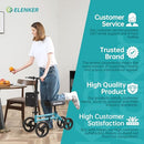 ELENKER ADJUSTABLE STEERABLE MEDICAL KNEE WALKER 10" WHEELS YF-9005E - BLUE - Like New