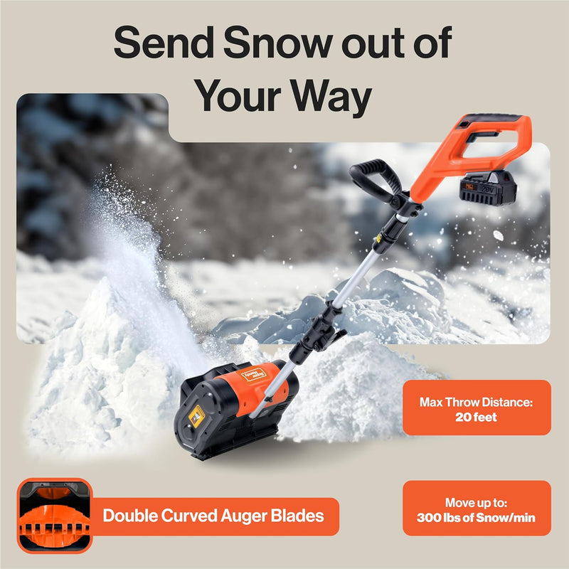 SuperHandy Snow Thrower Power Shovel 4Ah DC 20V Upgraded Design - Scratch & Dent