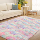 Zareas Fluffy Area Rug 4x6 Feet Black Plush Modern Indoor Shower Rug Non-Slip - Like New