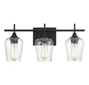 SAVOY HOUSE OCTAVE 3 LIGHT 21" WIDE BATHROOM VANITY LIGHT - MATTE BLACK - Like New