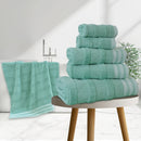 KATHY IRELAND 6-PIECE JACQUARD TOWEL SET - SAGE - Like New