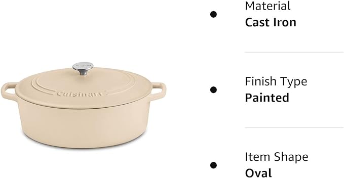 Cuisinart 7 Qt Oval Casserole CI770-33TNW - Tan Like New