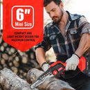 Vetoper 6 Inch Mini Electric Chainsaw Cordless w/ 2 Batteries - Red/Black - Like New
