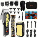 LQT HAIR CLIPPERS 3-PIECE MEN'S PROFESSIONAL CORDLESS HAIRCUTTING - GOLD/BLACK - Like New