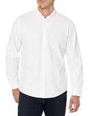 AMAZON ESSENTIALS MEN'S LONG-SLEEVE REGULAR-FIT OXFORD SHIRT - SIZE L - WHITE - Brand New